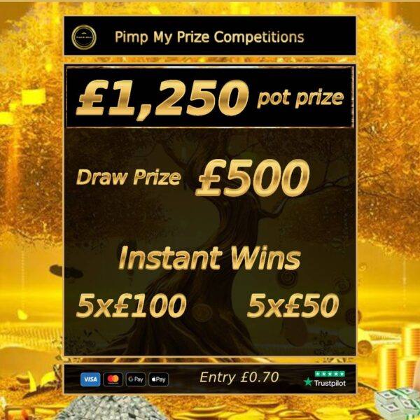 Final Prize of £500 + £750 as instant wins